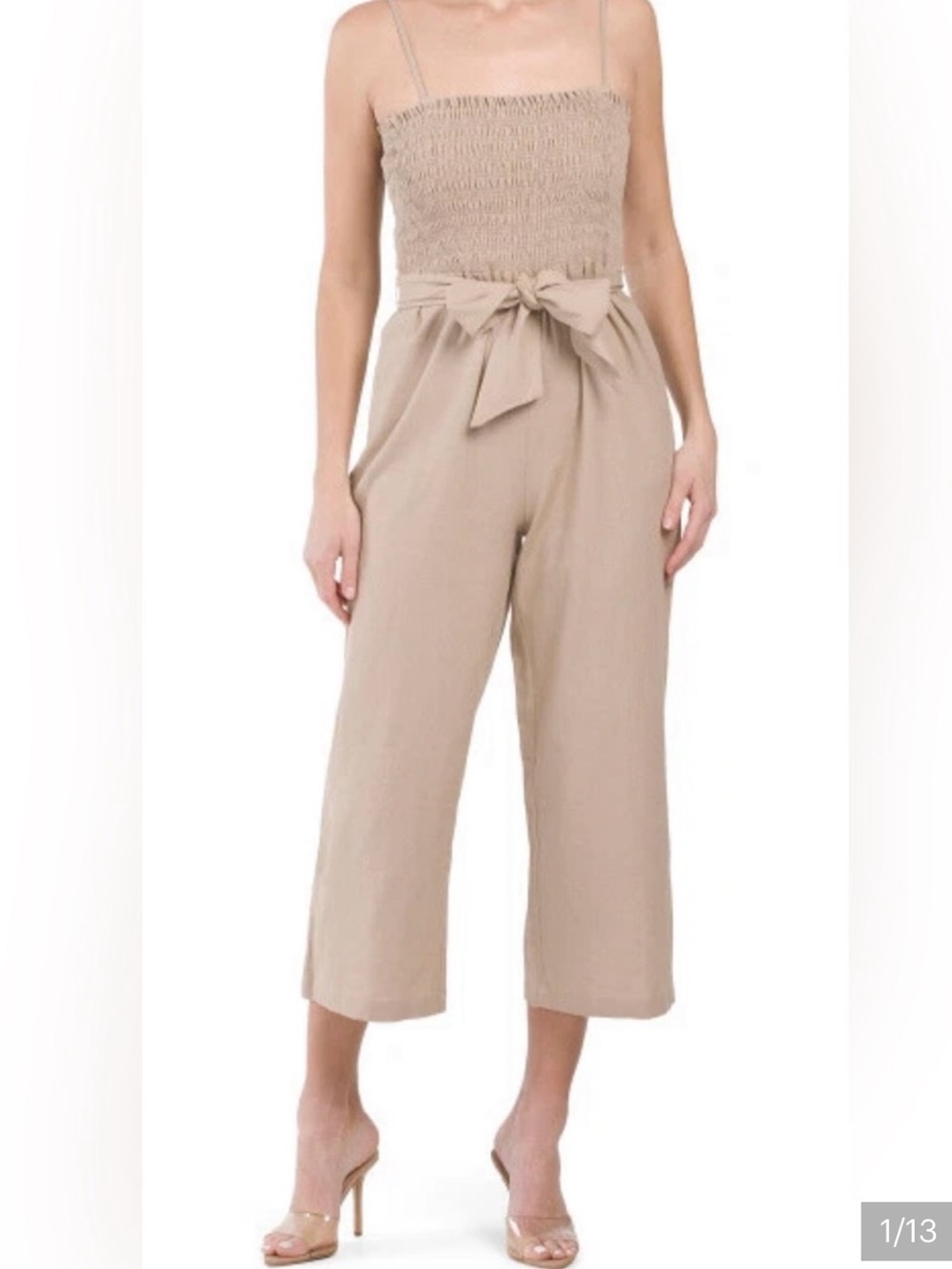 House of Harlow 1960 Beige Tie Jumpsuit